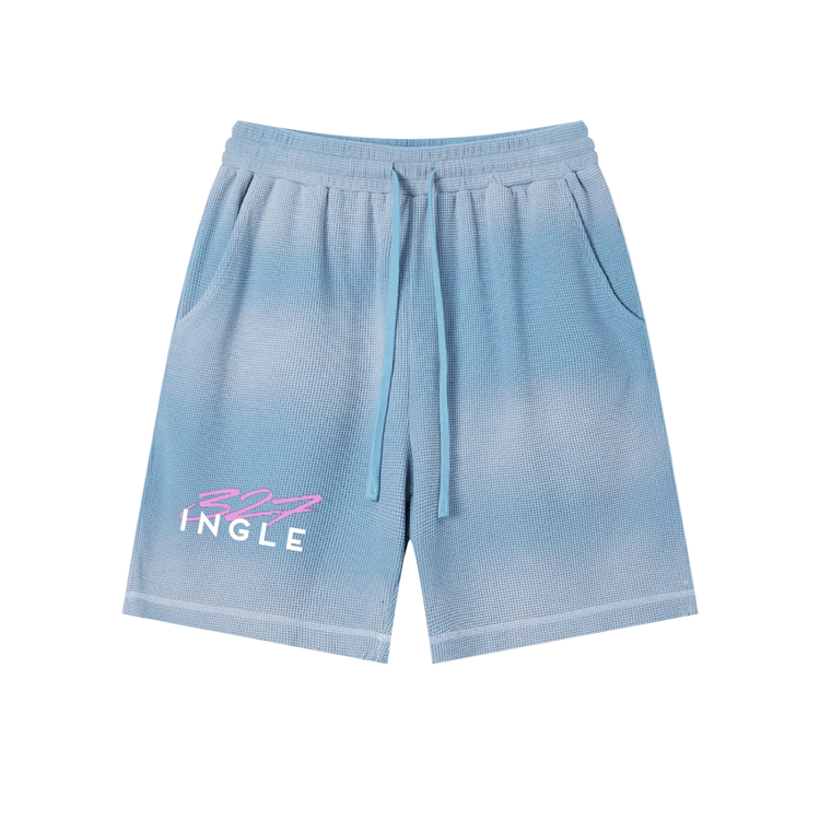 Unisex Sunfade Waffle Raw Hem Shorts